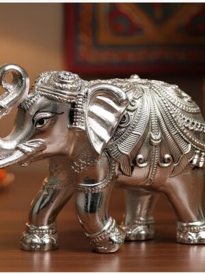 Elephant Statue | Pure Silver Plated | Symbol of Strength & Good Fortune
